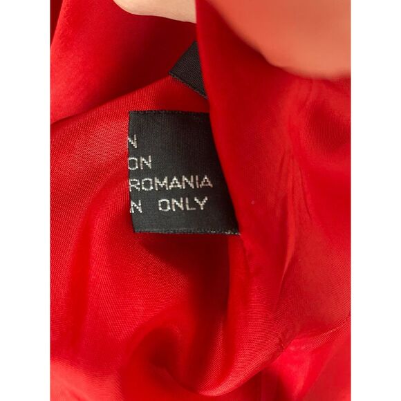 Collectible Gold Women's Size 10 Red Suit Blazer Boyfriend 1-Button Linen Blend - Picture 5 of 7
